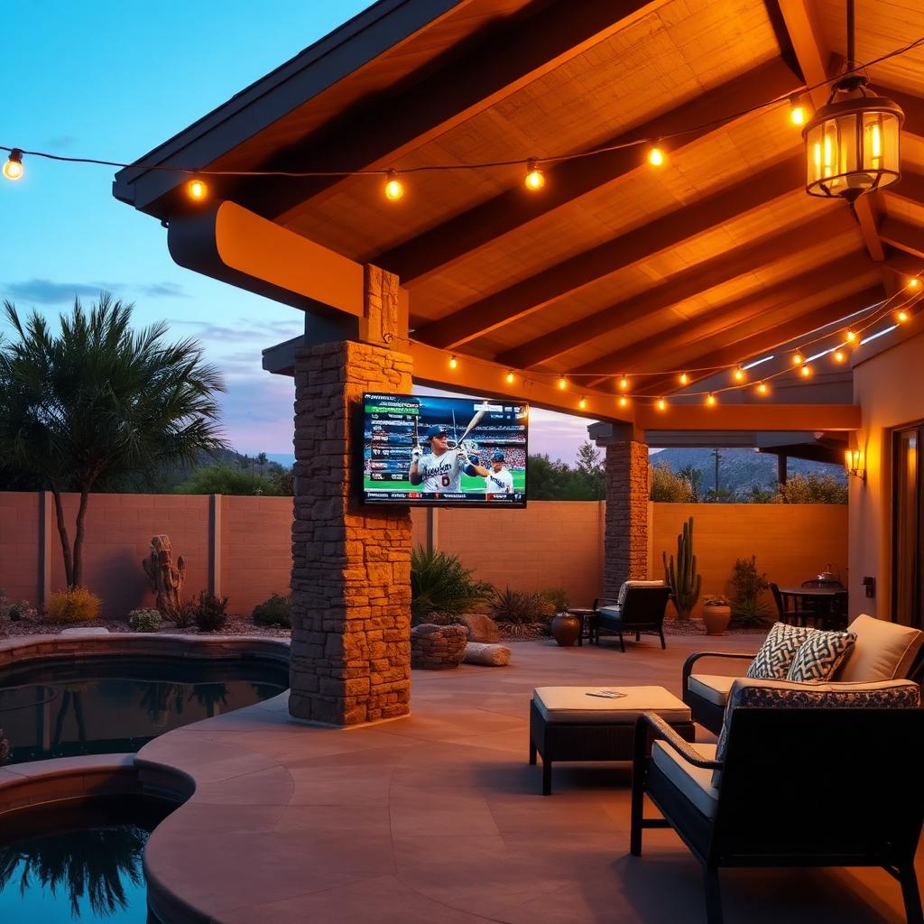 Outdoor patio TV installation